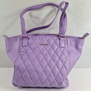 Vera Bradley Quilted Leather Ella Large Tote Bag in Lavender